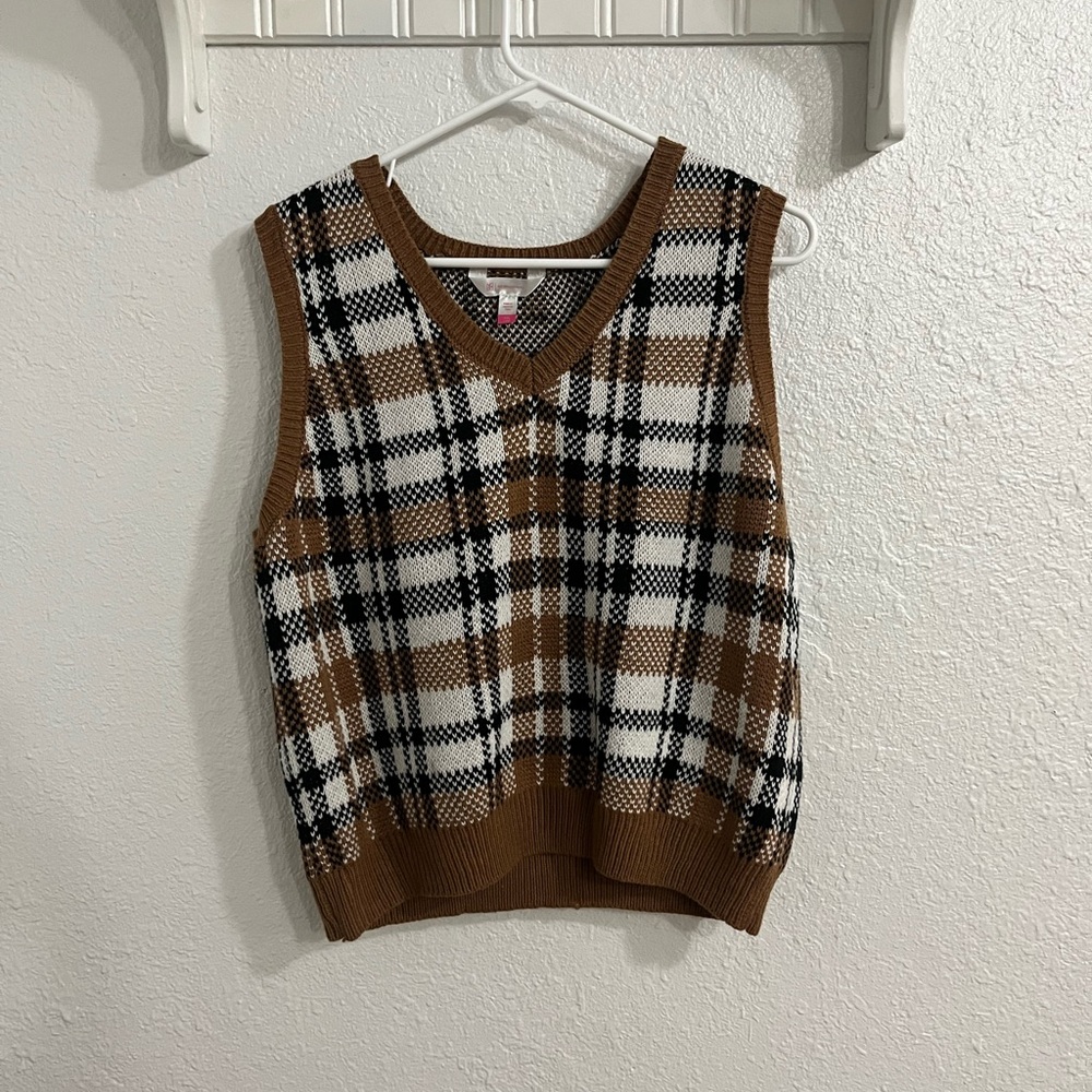 Plaid sweater vest